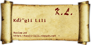 Kégli Lili névjegykártya