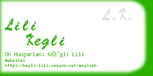 lili kegli business card